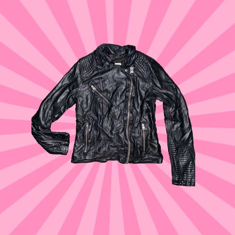 faux leather biker jacket